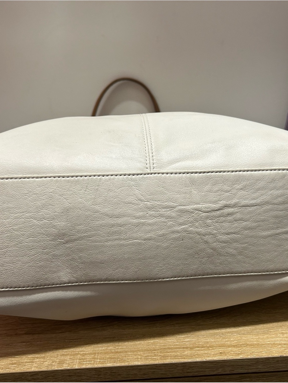 Coach Two-Tone Leather Tote in Chalk and Saddle Brown Laura Tote - Picture 10 of 10